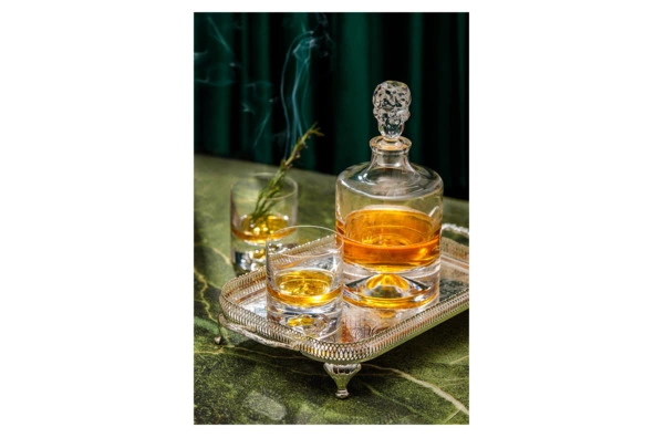 Набор из графина и 2 стаканов для виски Nude Glass Тень 1,25 л, 350 мл, стекло хрустальное