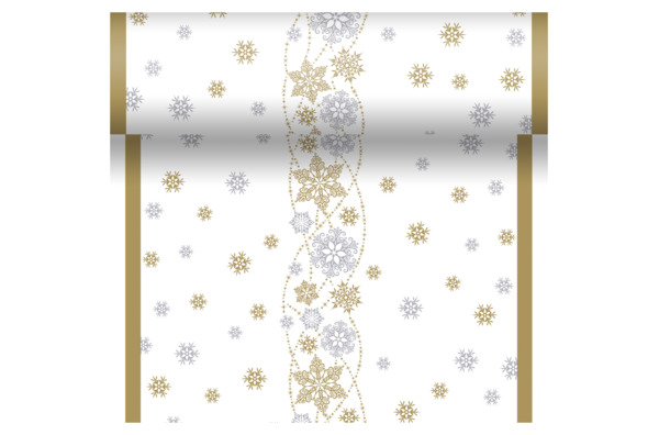 Скатерть рулонная Duni Tete-a-Tete D-Cel Snow Glitter White 0.4x4,8 м, целлюлоза