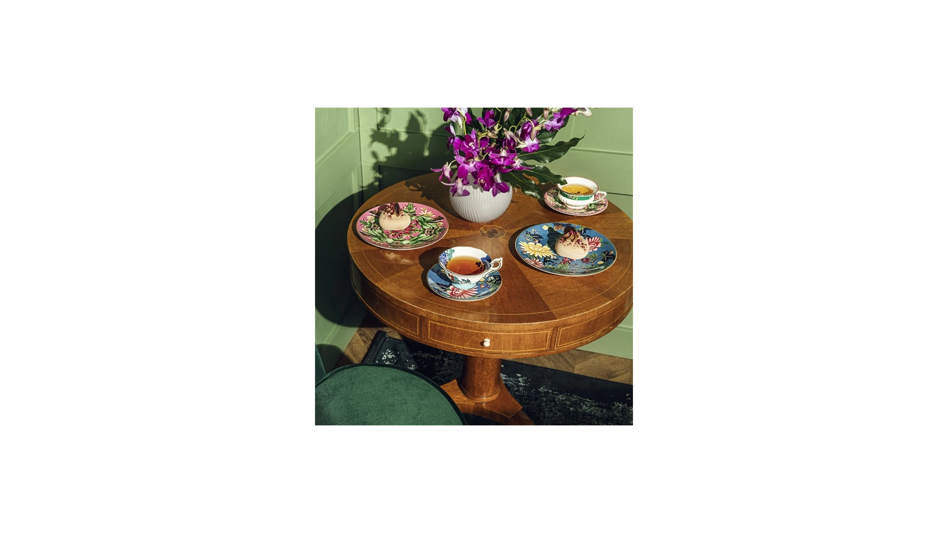 Чашка чайная с блюдцем Wedgwood Сапфировый сад 140 мл, фарфор