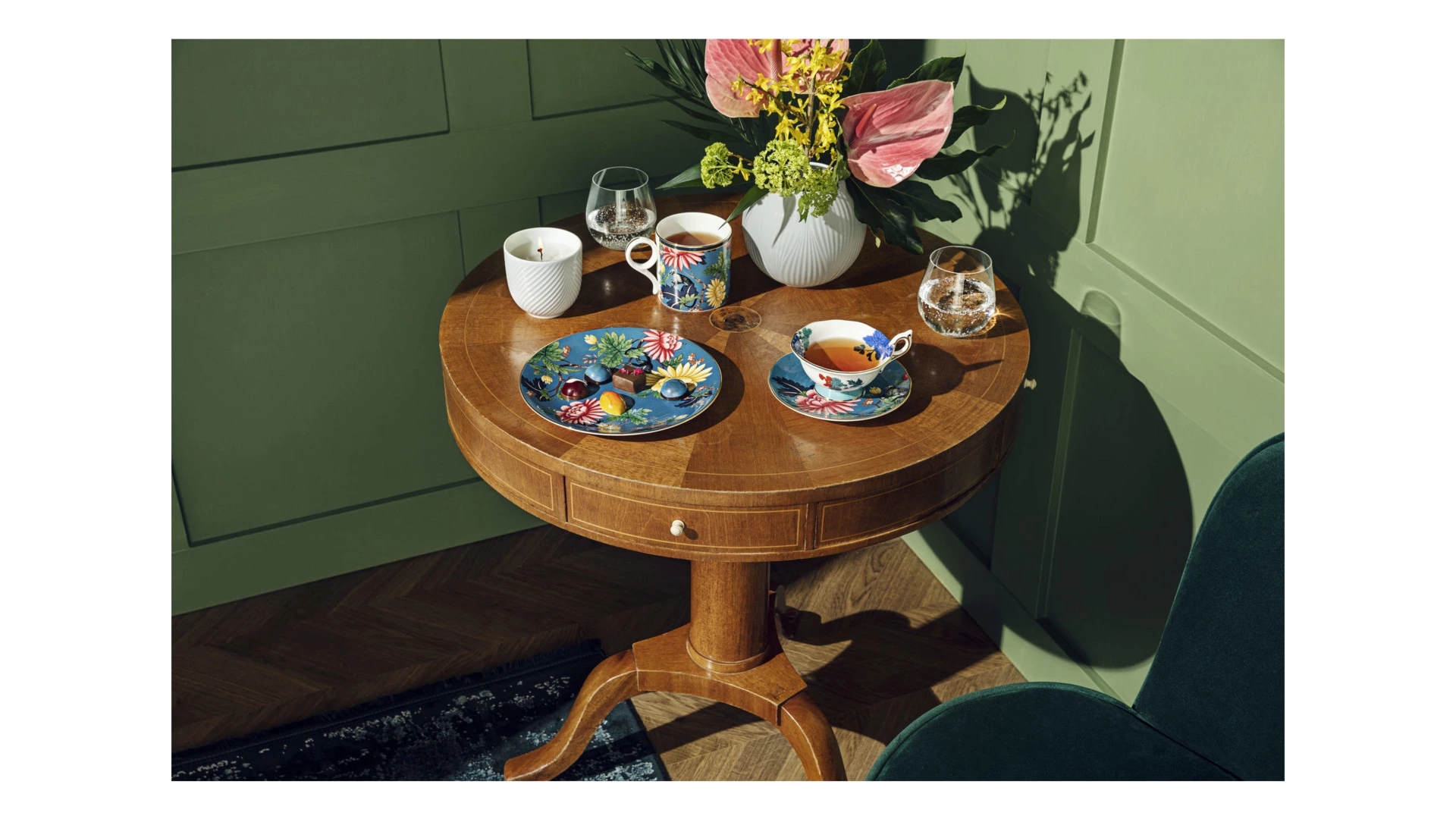 Чашка чайная с блюдцем Wedgwood Водяная лилия 140 мл, фарфор