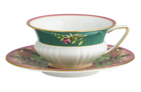 Чашка чайная с блюдцем Wedgwood Розовый лотос 140 мл, фарфор