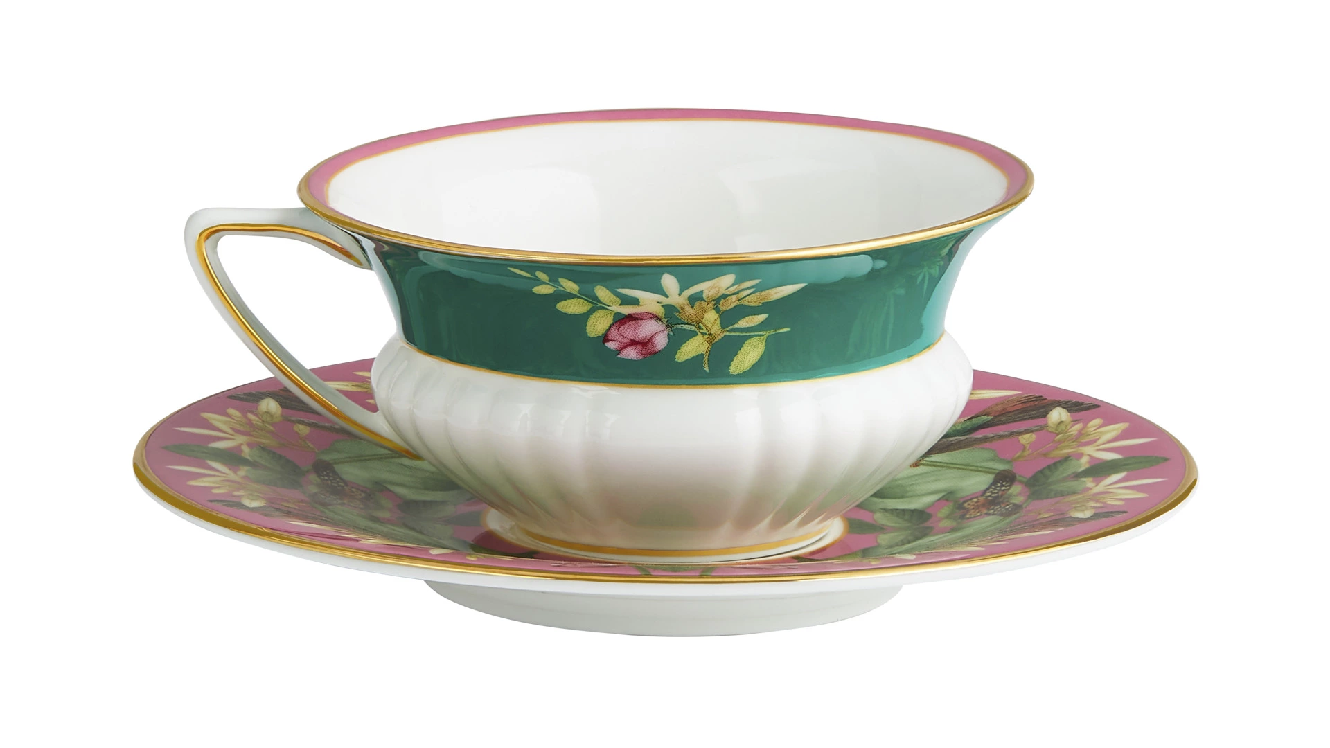 Чашка чайная с блюдцем Wedgwood Розовый лотос 140 мл, фарфор