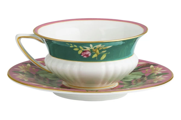 Чашка чайная с блюдцем Wedgwood Розовый лотос 140 мл, фарфор