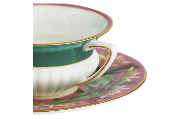 Чашка чайная с блюдцем Wedgwood Розовый лотос 140 мл, фарфор
