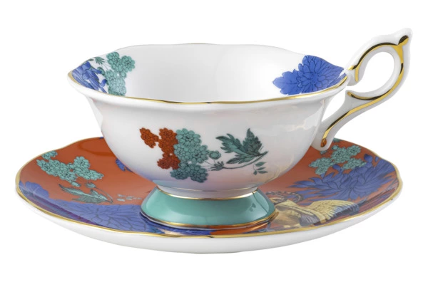Чашка чайная с блюдцем Wedgwood Золотой попугай 140 мл, фарфор