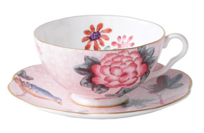 Чашка чайная с блюдцем Wedgwood Кукушка 250 мл, розовая