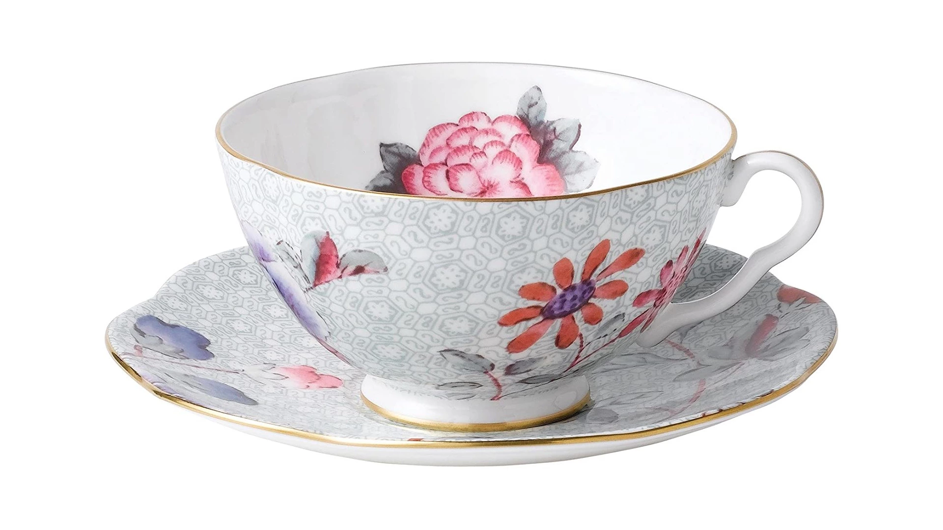 Чашка чайная с блюдцем Wedgwood Кукушка 180 мл, зеленая, фарфор
