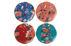 Набор тарелок закусочных Wedgwood Пионы 21 см, 4 шт, фарфор
