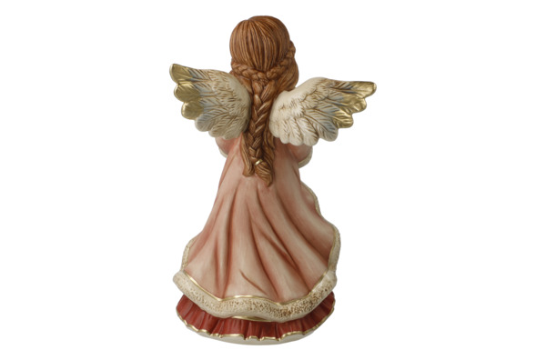 Скульптура Goebel Ангел с зайчиком 25 см, композит, бордо