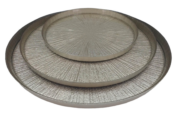 Тарелка обеденная Akcam Кувшинка Нимфея 28 см, стекло, серебристый