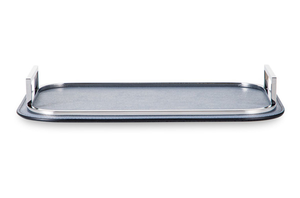 Поднос прямоугольный с ручками Giobagnara Беллини 21,5х31,5 см, серый