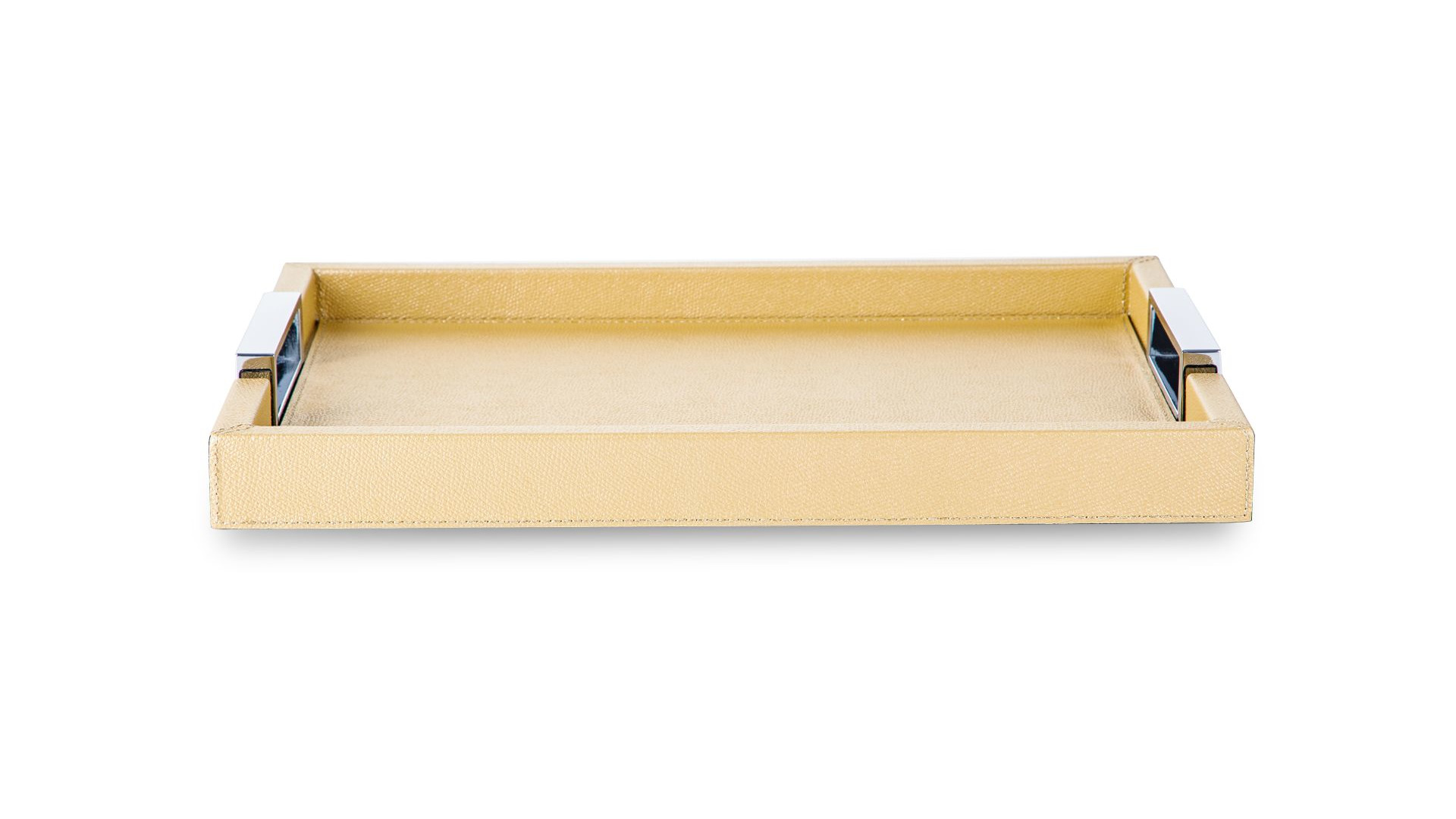 Поднос прямоугольный с ручками Giobagnara Виктор 27,5х38 см, золотистый