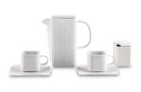 Сервиз кофейный Cmielow System на 2 персоны 4 предмета, фарфор твердый, белый