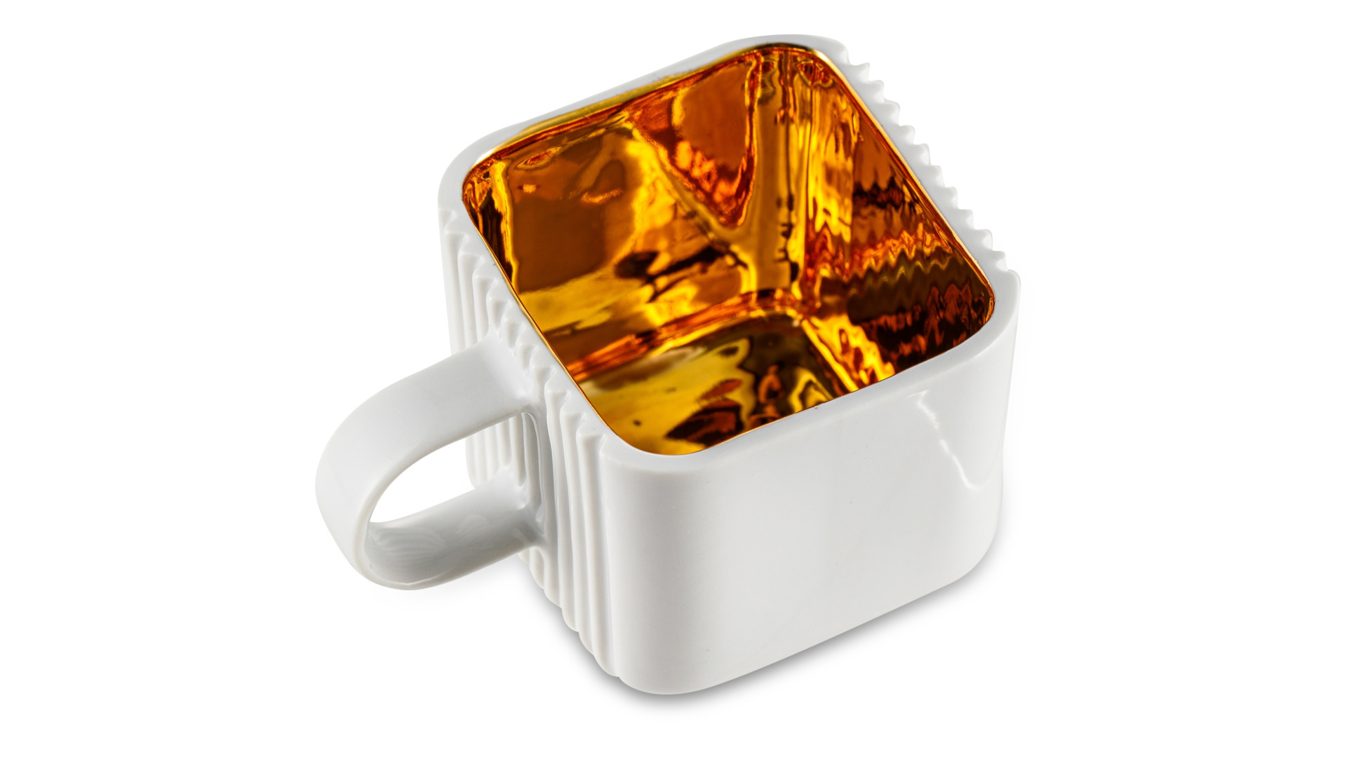 Чашка кофейная с блюдцем Cmielow System 100 мл, фарфор твердый, белый с золотом