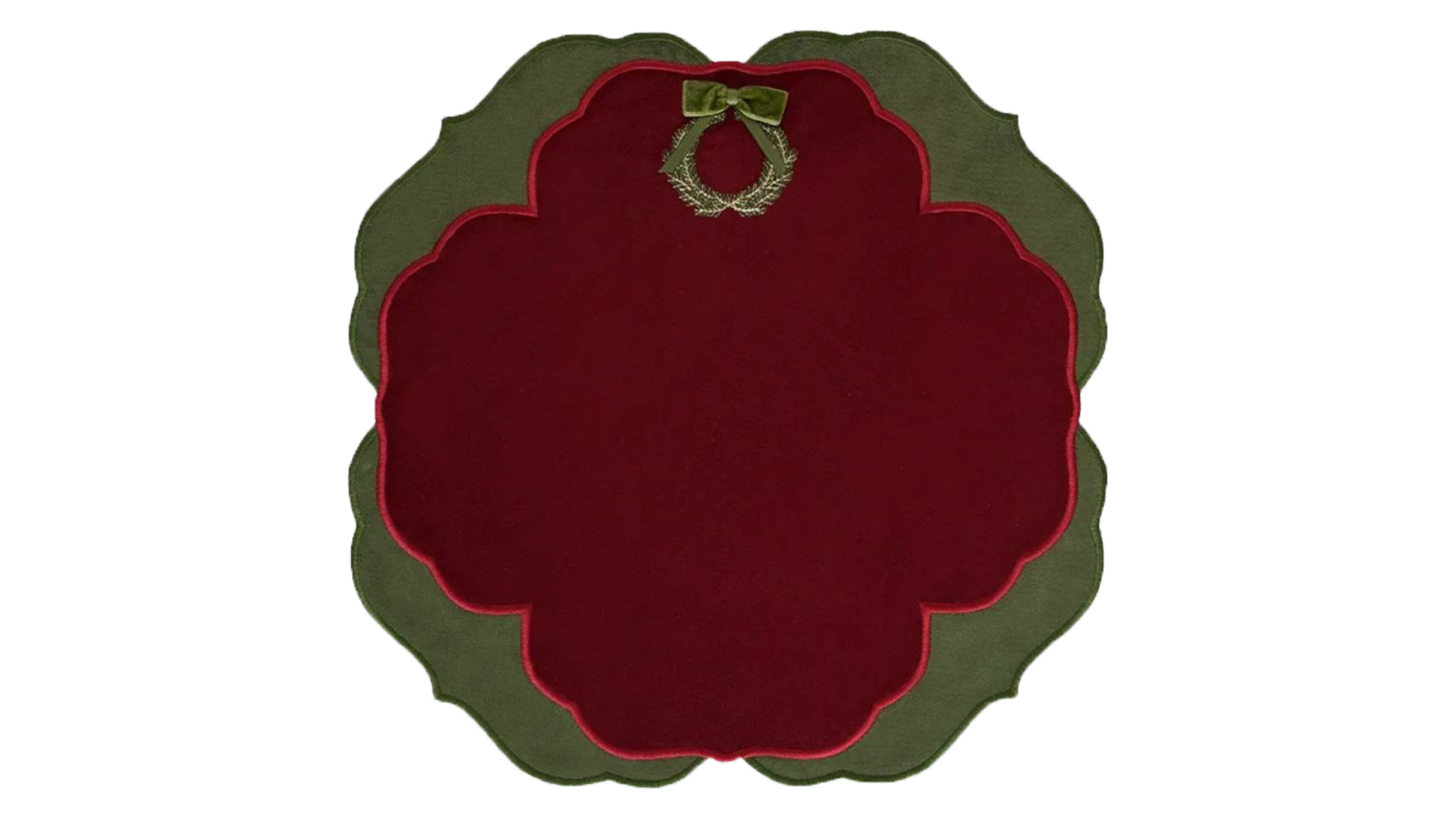 Плейсмат Truffle Bee Christmas wreath 43х43 см, полиэстер, бордово-зеленый