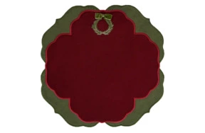 Плейсмат Truffle Bee Christmas wreath 43х43 см, полиэстер, бордово-зеленый