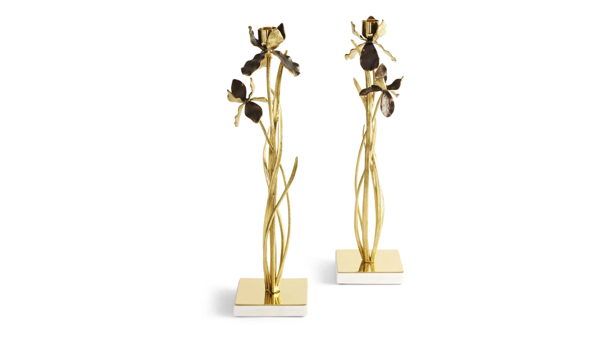 Набор подсвечников Michael Aram Черный ирис 38 см, латунь, 2 шт