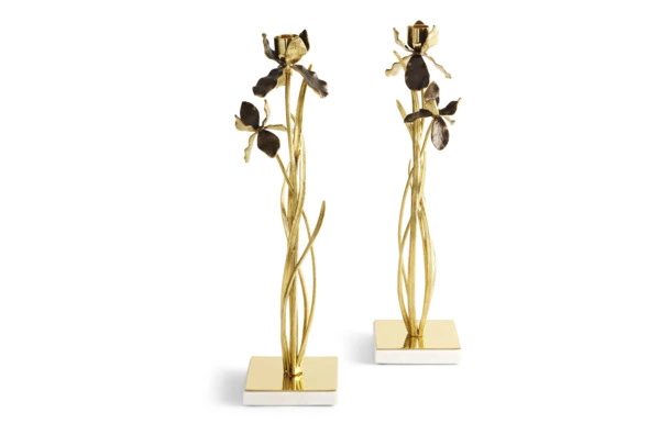 Набор подсвечников Michael Aram Черный ирис 38 см, латунь, 2 шт