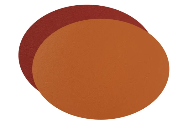 Плейсмат овальный двусторонний ADJ 47,5x35 см, кожа натуральная, бордо
