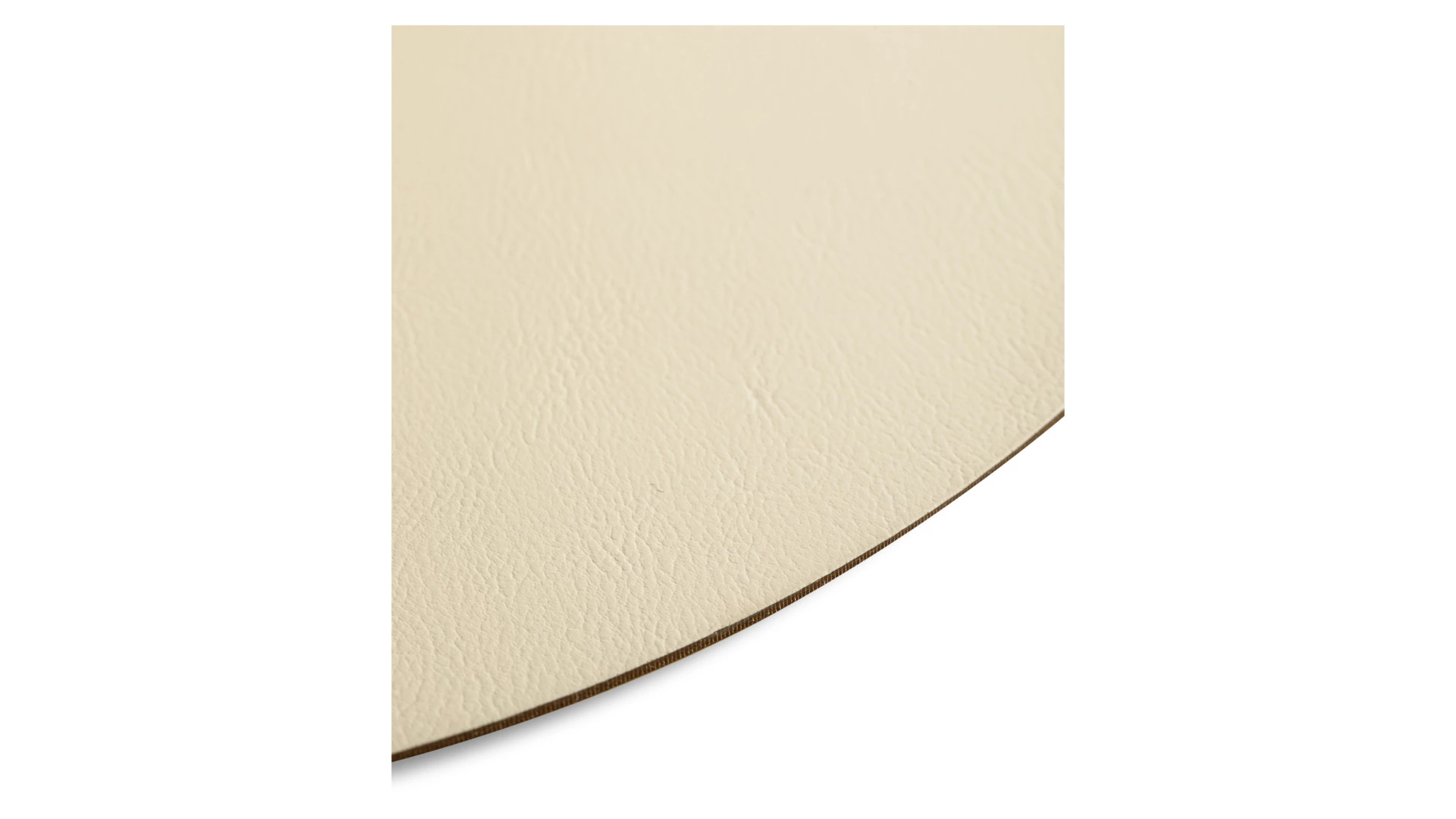 Плейсмат круглый ADJ d35 см, кожа натуральная, белый, панна котта