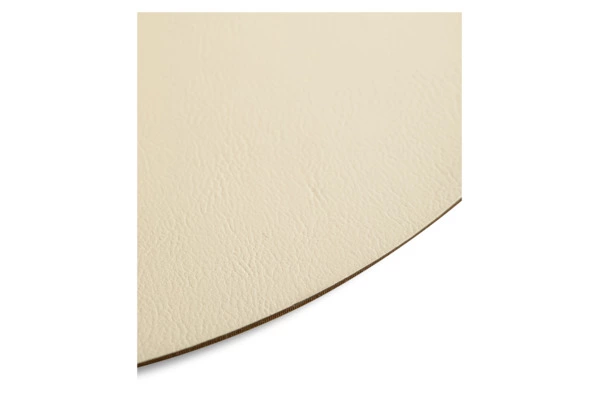 Плейсмат круглый ADJ d35 см, кожа натуральная, белый, панна котта