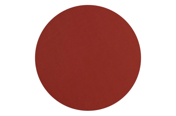 Плейсмат круглый ADJ d35 см, кожа натуральная, бордо