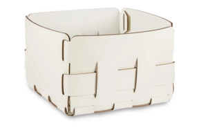 Корзина ADJ Mini Bottega 19x19х13 см, кожа натуральная, панна котта