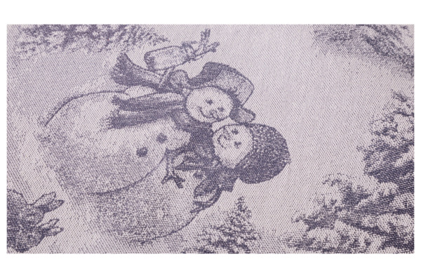 Скатерть жаккардовая Яковлевский жаккард Дед Мороз и Снегурочка 150х220 см, хлопок, серый