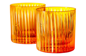 Набор стаканов для виски ГХЗ 350 мл, 2 шт, хрусталь, желтый