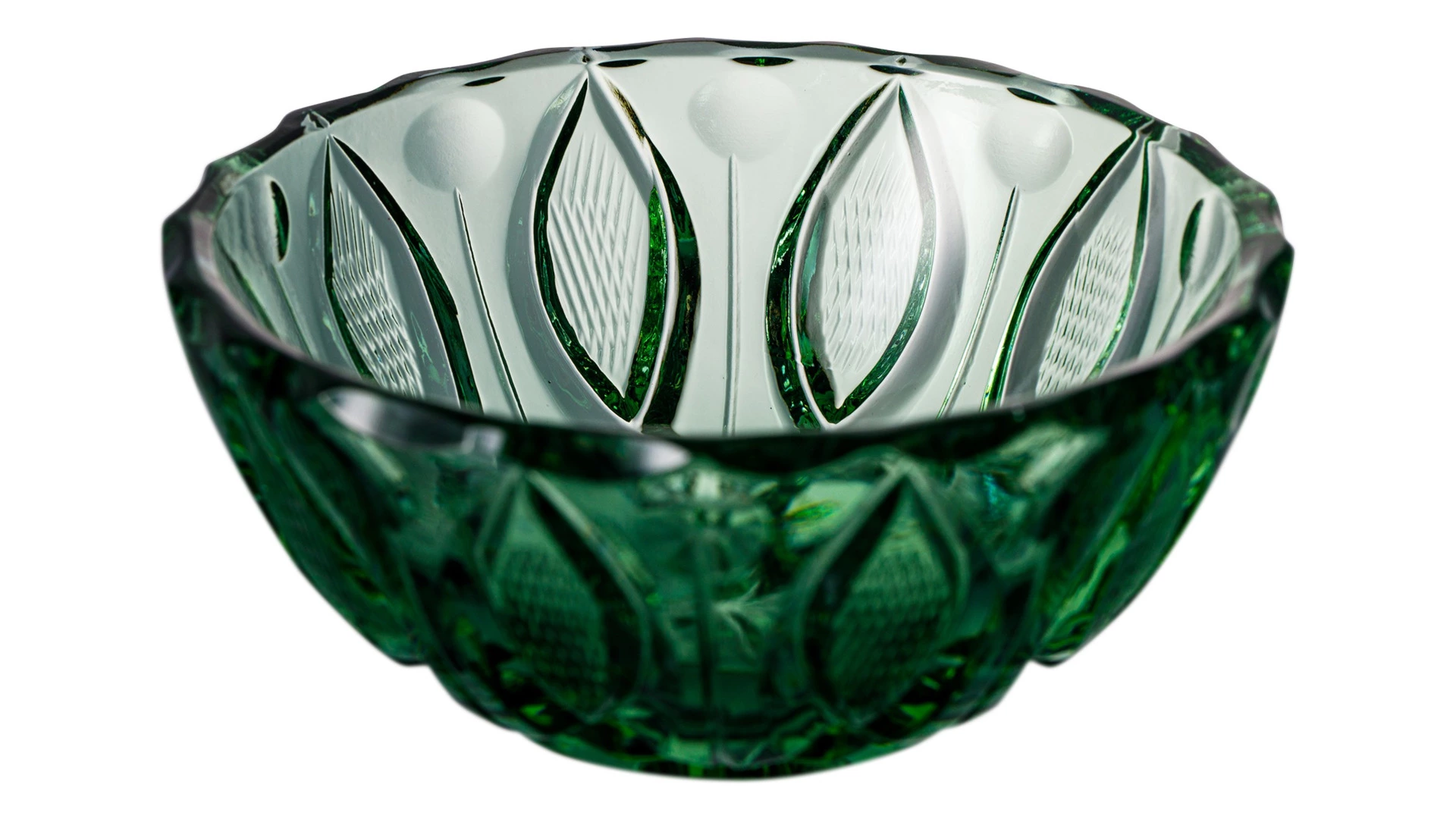 Салатник порционный ГХЗ Бусинка 9,9 см, хрусталь, болотный