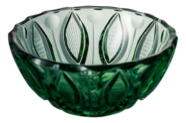 Салатник порционный ГХЗ Бусинка 9,9 см, хрусталь, болотный