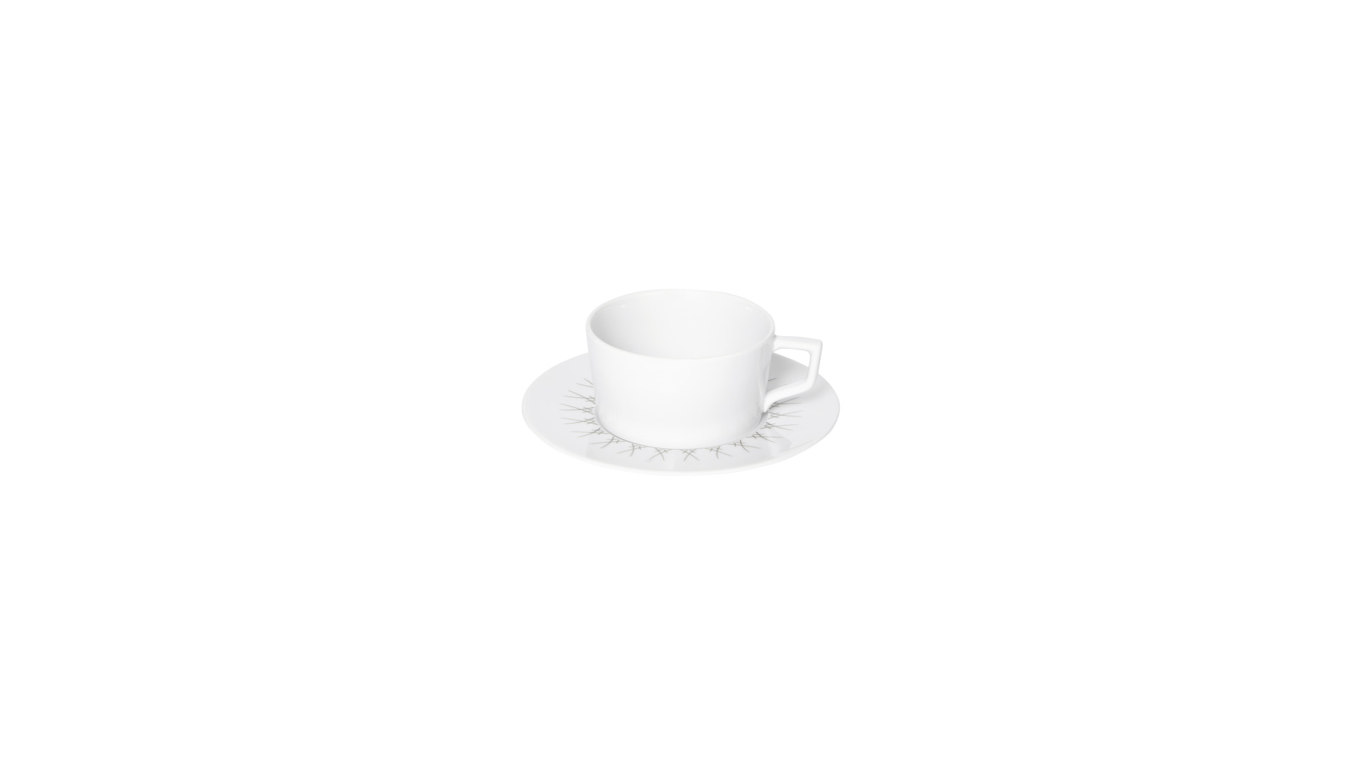 Чашка чайная с блюдцем Meissen Мечи Лаконичный серый 150 мл, п/к