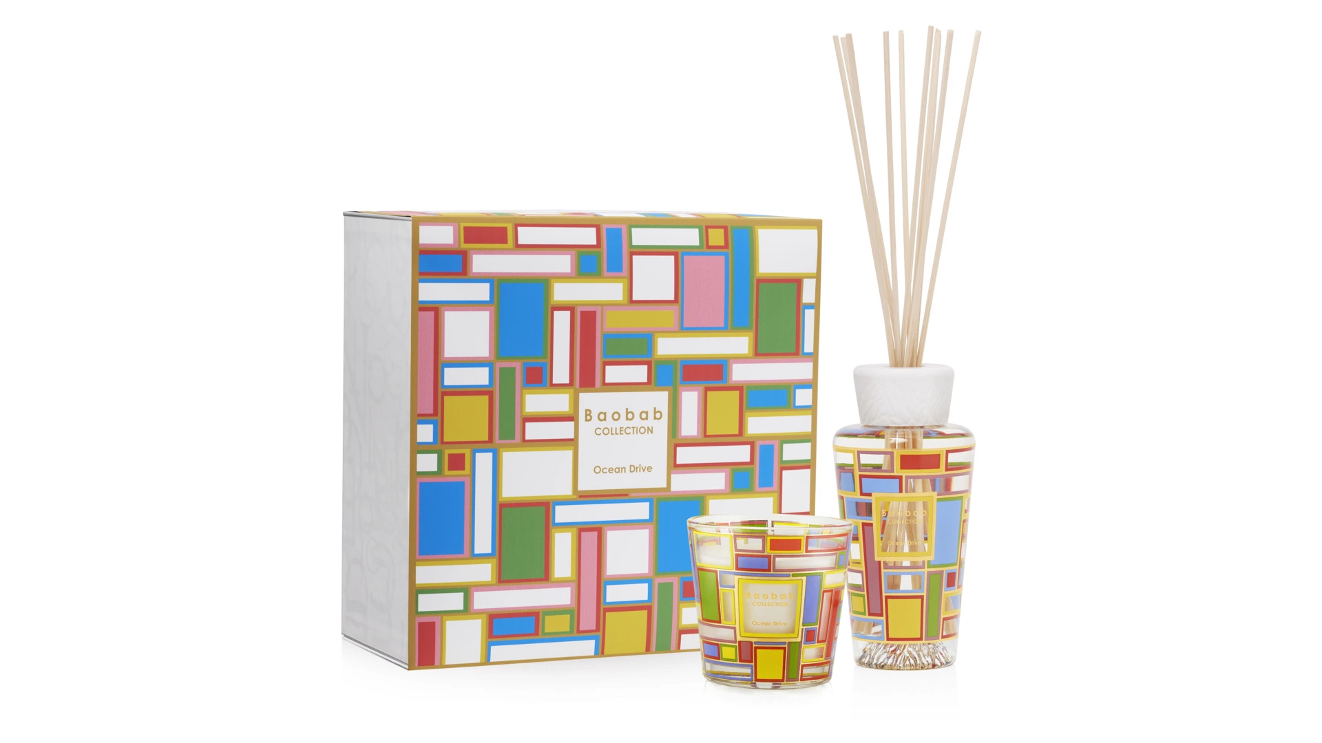 Подарочный набор из аромадиффузора 250 мл и свечи 190 г Baobab Collection My first Baobab Ocean Driv