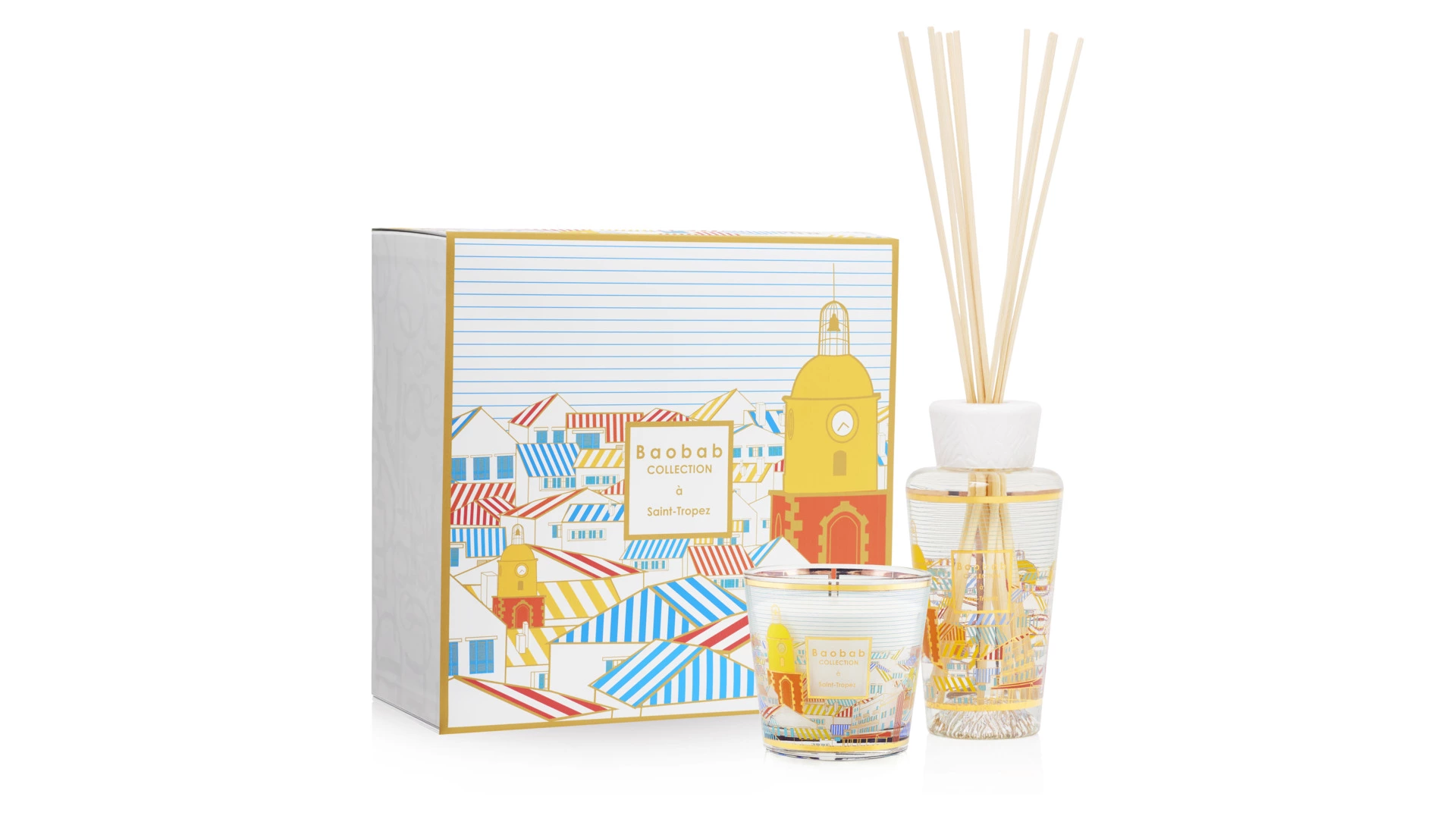 Подарочный набор из аромадиффузора 250 мл и свечи 190 г Baobab Collection My first Baobab Saint-Trop