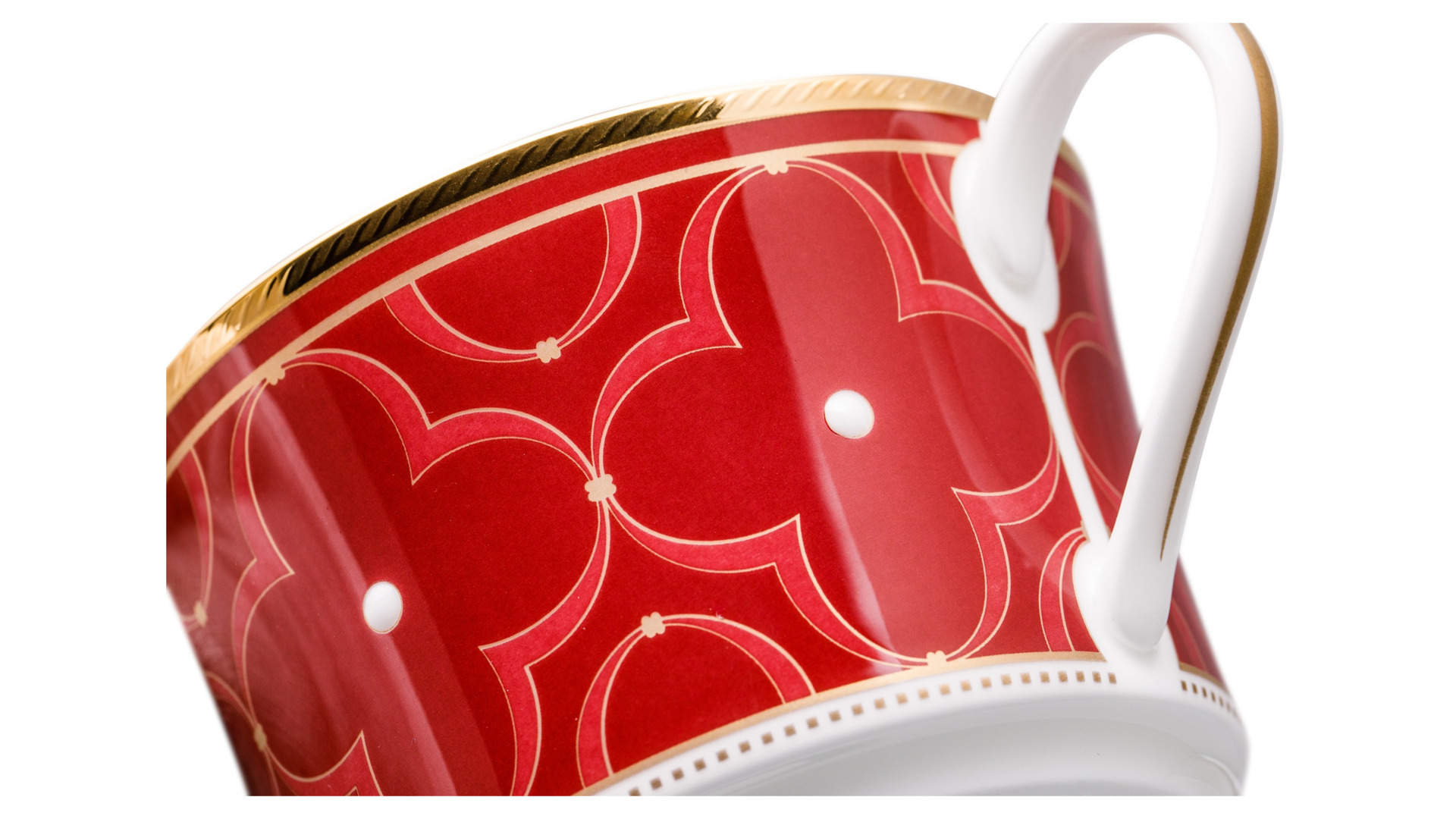 Чашка чайная с блюдцем Noritake Трефолио, красный 245 мл, фарфор