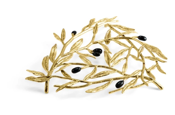 Подставка под горячее Michael Aram Золотая оливковая ветвь 24х22 см, латунь