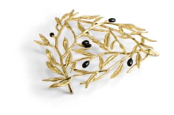 Подставка под горячее Michael Aram Золотая оливковая ветвь 24х22 см, латунь