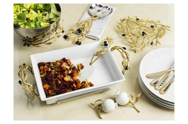 Подставка под горячее Michael Aram Золотая оливковая ветвь 24х22 см, латунь