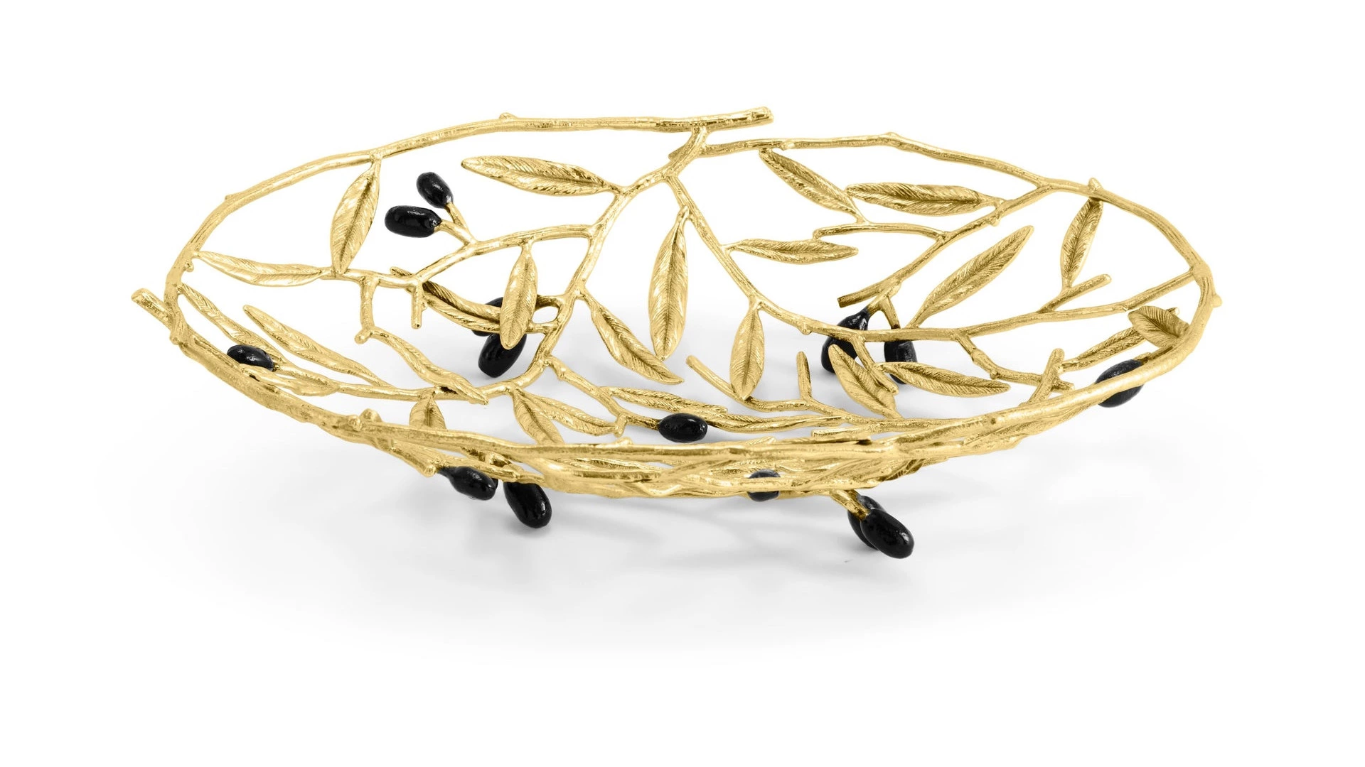 Блюдо Michael Aram Золотая оливковая ветвь 29х22 см, латунь