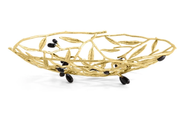Блюдо Michael Aram Золотая оливковая ветвь 29х22 см, латунь