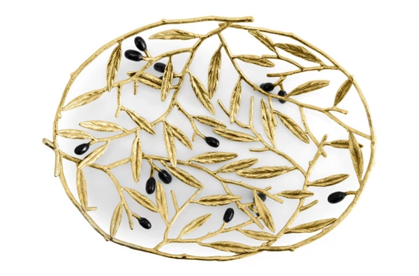 Блюдо Michael Aram Золотая оливковая ветвь 29х22 см, латунь