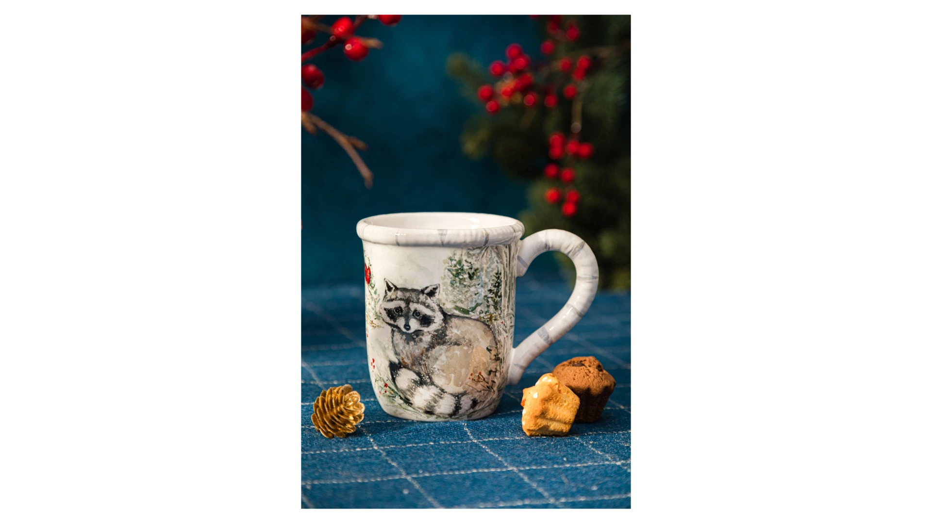 Кружка Certified International Зимняя прогулка. Енот 480 мл, керамика