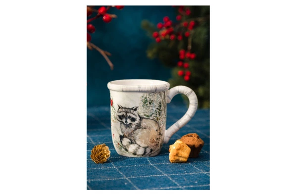 Кружка Certified International Зимняя прогулка. Енот 480 мл, керамика