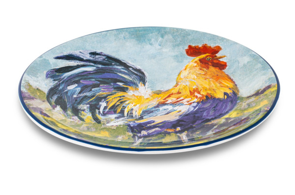 Тарелка закусочная Certified Int  Каталонский петушок желто-синий 23 см, керамика