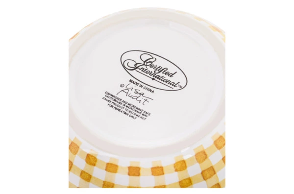 Салатник порционный Certified Int Подсолнухи, в клетку 13 см, керамика