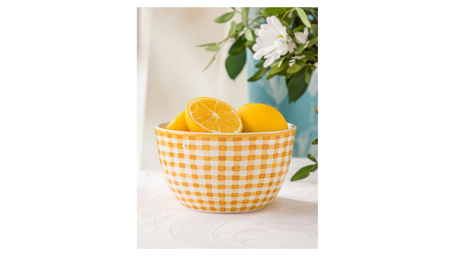 Салатник порционный Certified Int Подсолнухи, в клетку 13 см, керамика