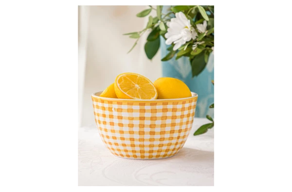 Салатник порционный Certified Int Подсолнухи, в клетку 13 см, керамика