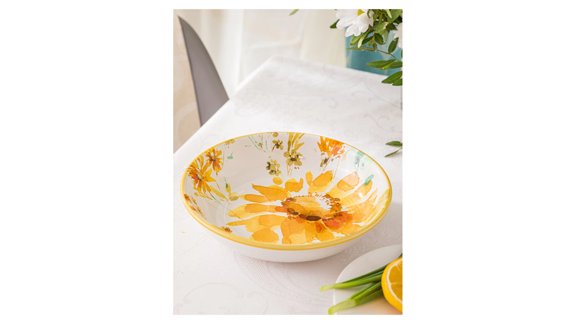 Тарелка суповая Certified Int Подсолнухи 23 см, керамика