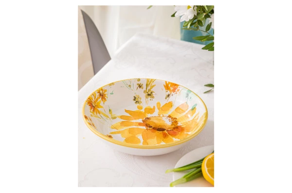 Тарелка суповая Certified Int Подсолнухи 23 см, керамика