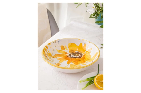 Тарелка суповая Certified Int Подсолнухи 23 см, керамика